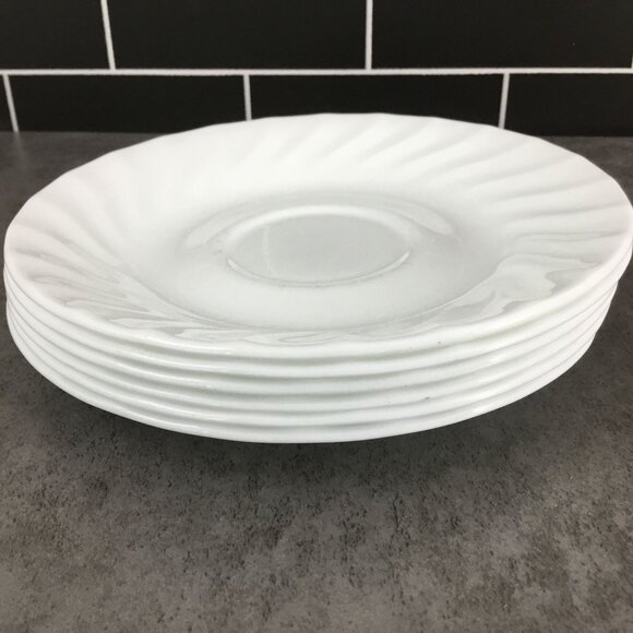 Corelle By Corning Enhancements 6¼" White Swirl Saucers Set Of 6 - Picture 7 of 9